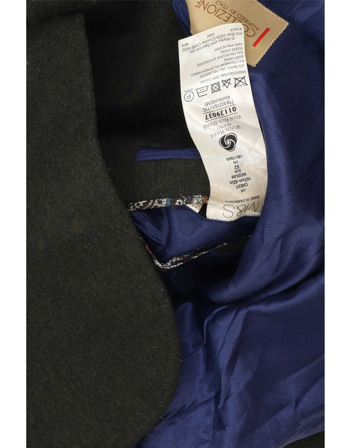 Jaqueta blazer masculina de 2 botões Marks & Spencer Reino Unido 42 grande lã cáqui