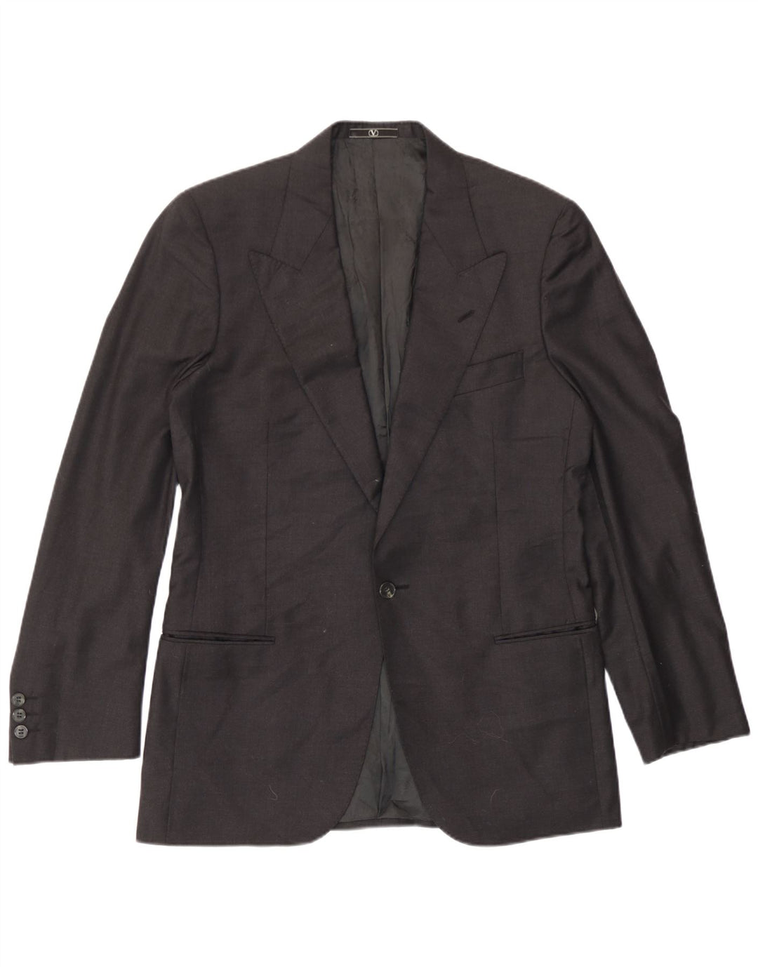 Jaqueta Blazer Masculina Valentino com 1 Botão IT 48 Lã Virgem Cinza Médio