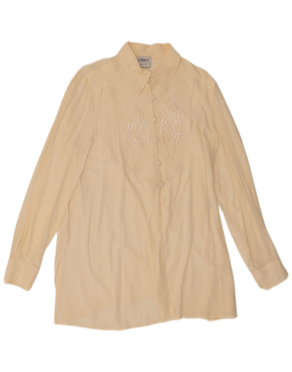 Chemisier chemise femme vintage EU 44 XL Soie Beige