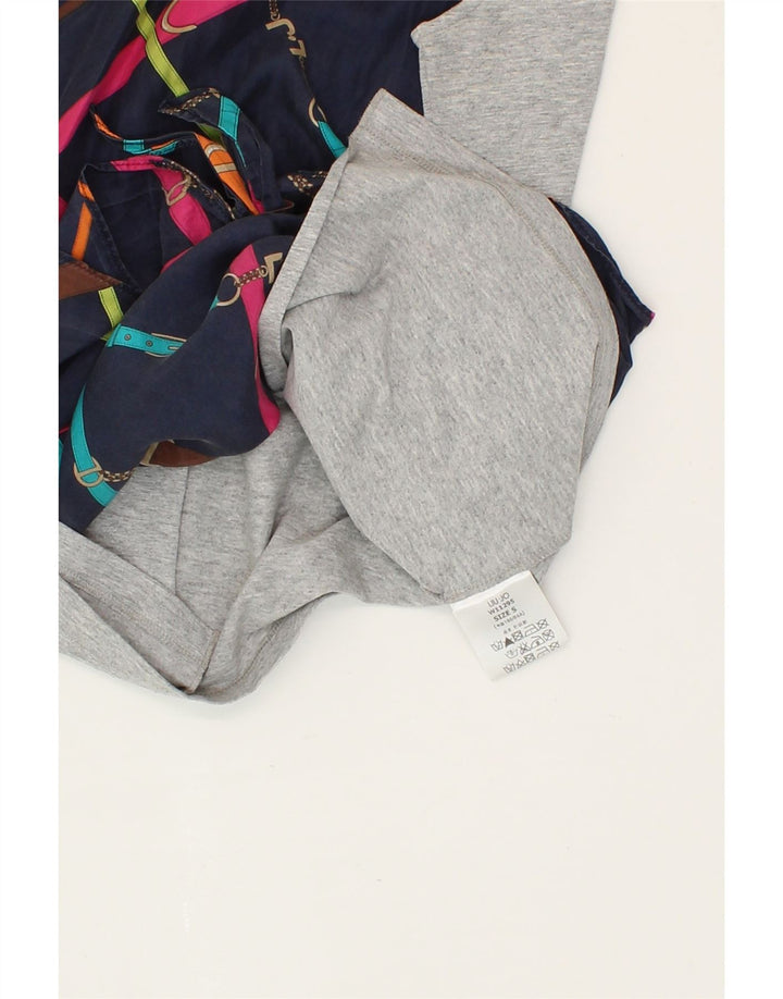 LIU JO Womens Blouse Top UK 10 Small Grey Colourblock Silk Vintage Liu Jo and Second-Hand Liu Jo from Messina Hembry 