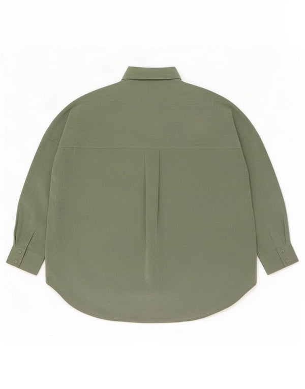Zara Chemise surdimensionnée en velours côtelé pour femme UK 10 Small Vert Polyester
