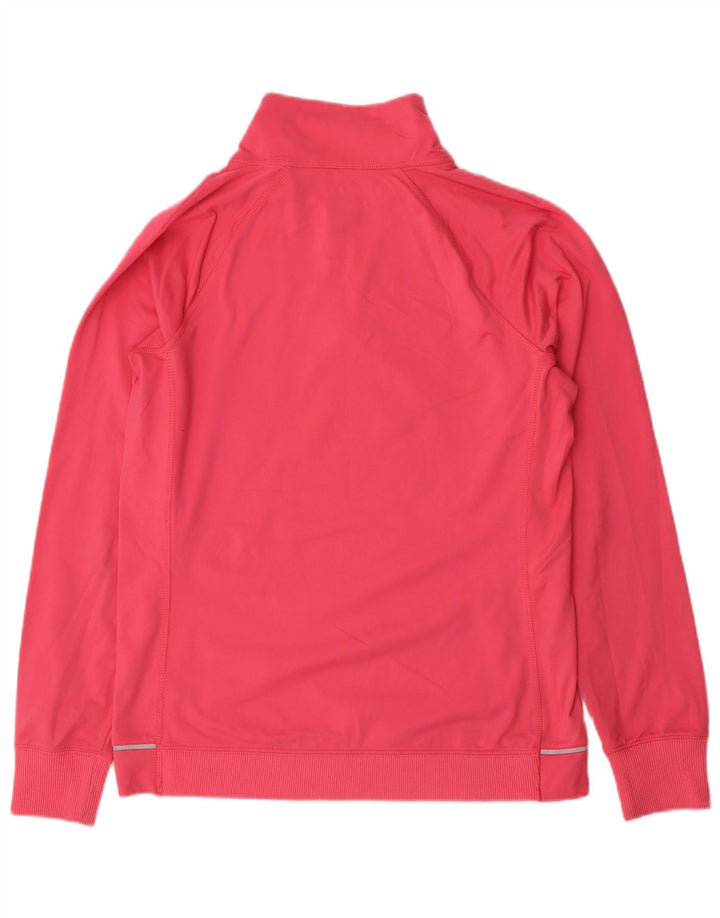 IZOD Mens Zip Neck Sweatshirt Jumper Small Pink Polyester