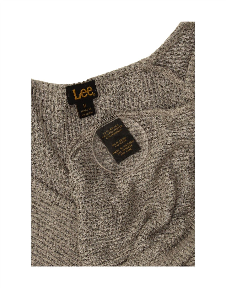 LEE Womens V-Neck Jumper Sweater UK 14 Medium Grey Rayon Vintage Lee and Second-Hand Lee from Messina Hembry 