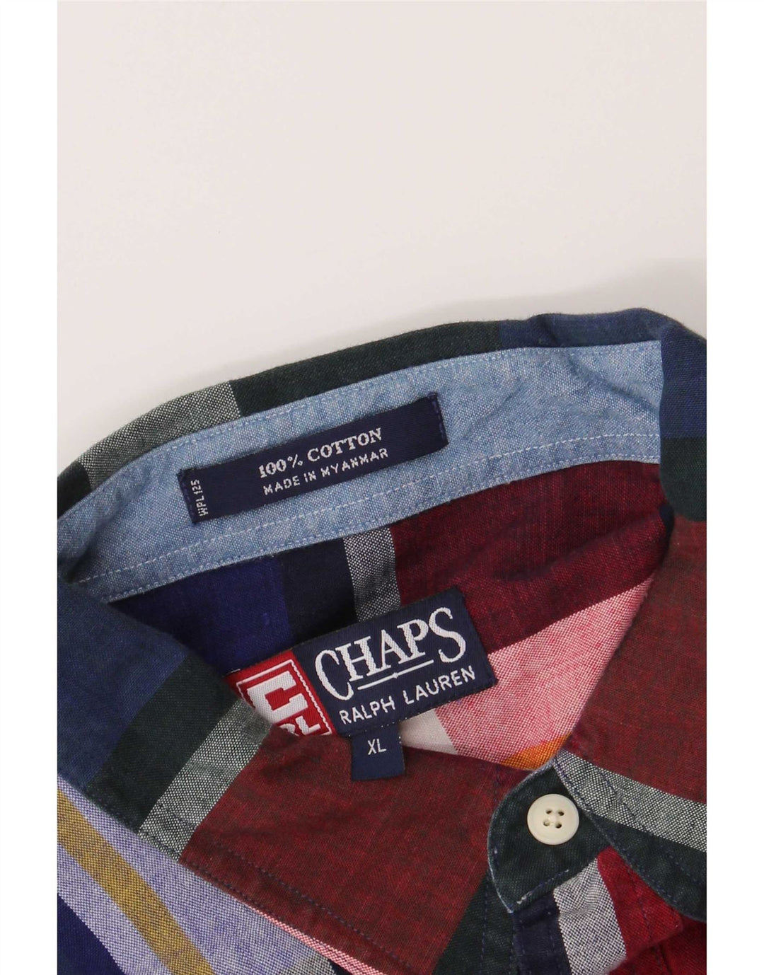 Chaps Ralph Lauren Mens Short Sleeve Shirt XL Multicoloured Check Cotton