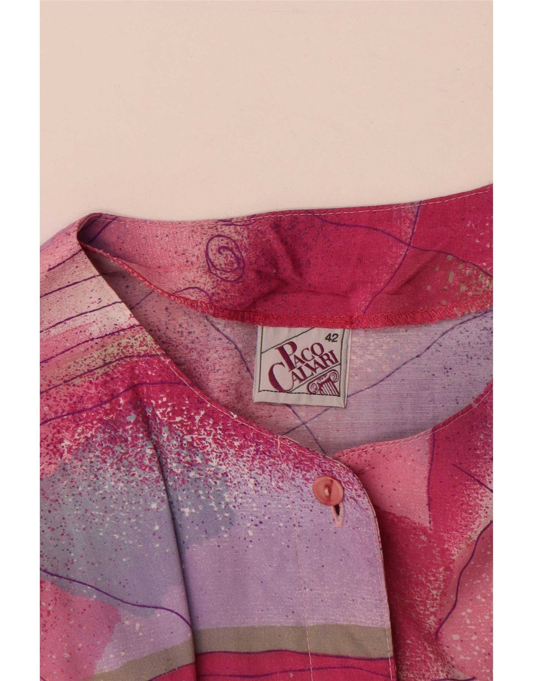 Paco Calvari Womens Shirt Blouse EU 42 Large Multicoloured Geometric