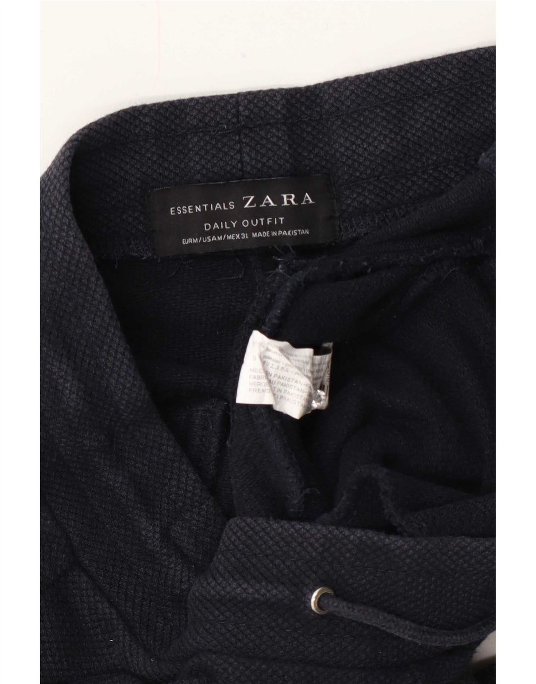 Zara Mens Sport Shorts Medium Navy Blue Cotton