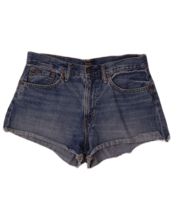 Damskie spodenki jeansowe Polo Ralph Lauren z wysokim stanem W28 Średnioniebieskie bawełniane