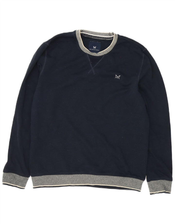 Crew Clothing Sweat-shirt pour homme en polyester color block Bleu marine Taille L