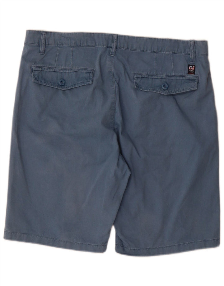 U.S. Polo Assn. Mens Chino Shorts W33 Medium Blue Cotton