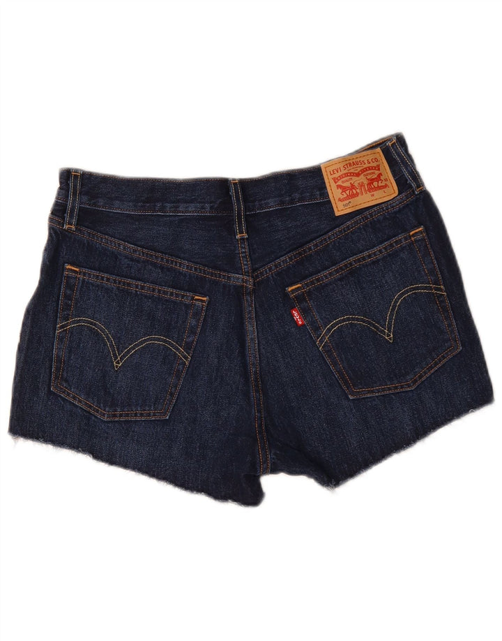 LEVI'S Womens 501 Denim Shorts W28 Medium Navy Blue Cotton
