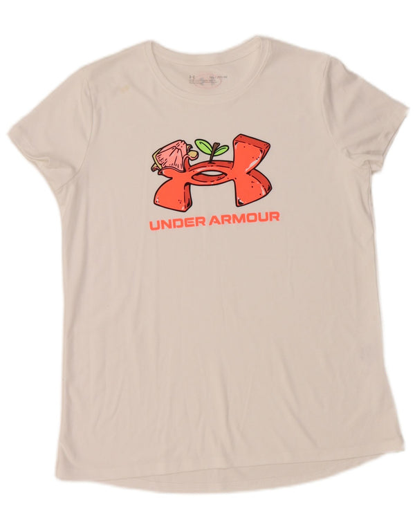 Under Armour Camiseta gráfica para niña 13-14 años XL Blanco Poliéster