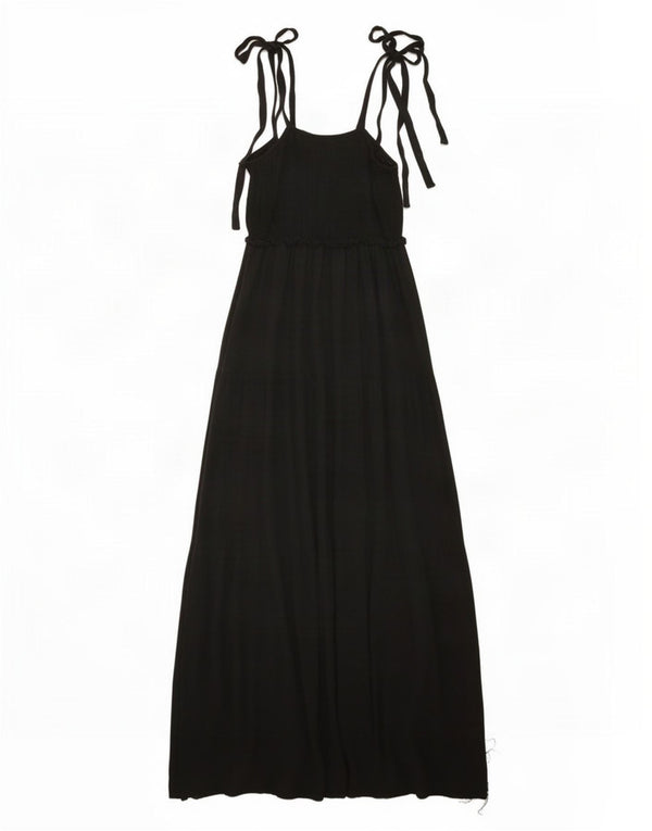 Женское платье макси без рукавов Zara UK 18 XL, черное из вискозы