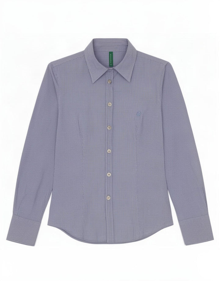 Camicia da donna Benetton UK 10 Small Blue Gingham