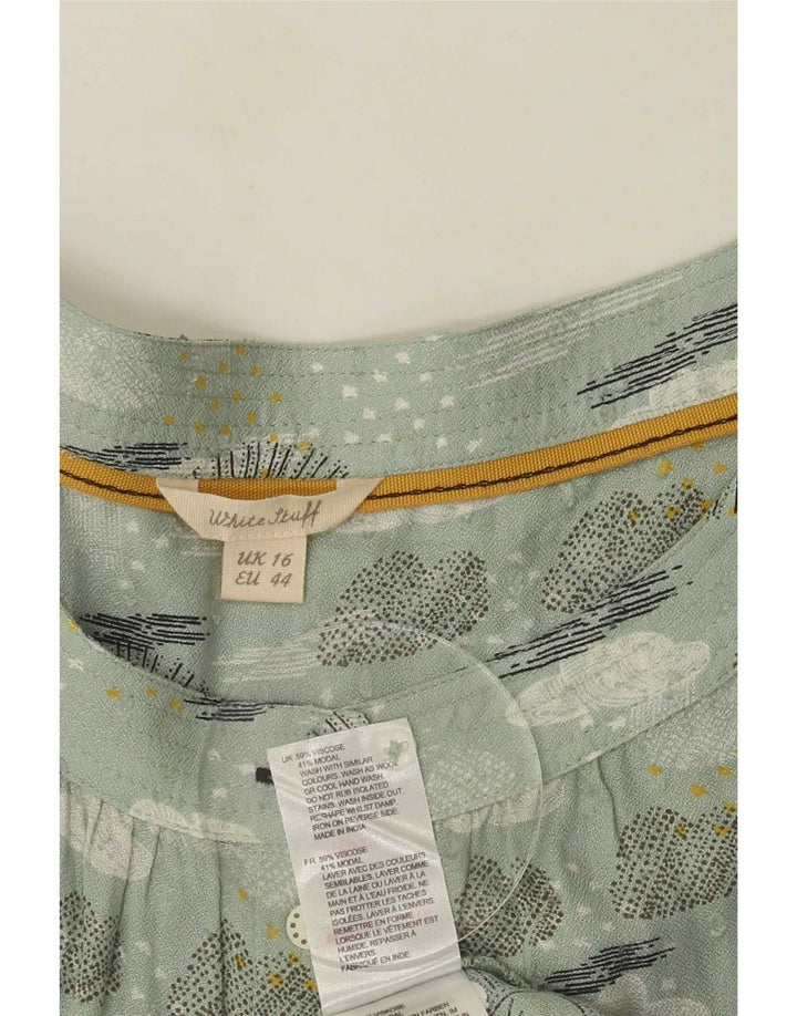 Blusa tipo camisa con estampado abstracto para mujer de White Stuff, talla grande, color verde