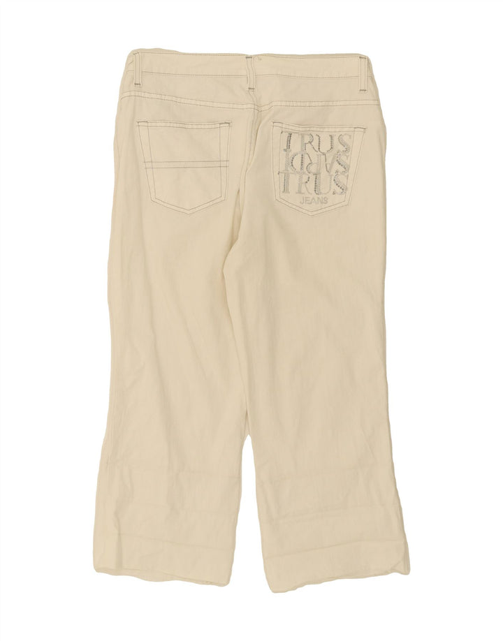 TRUSSARDI Womens Graphic Capri Jeans W30 L21  White Cotton Vintage Trussardi and Second-Hand Trussardi from Messina Hembry 