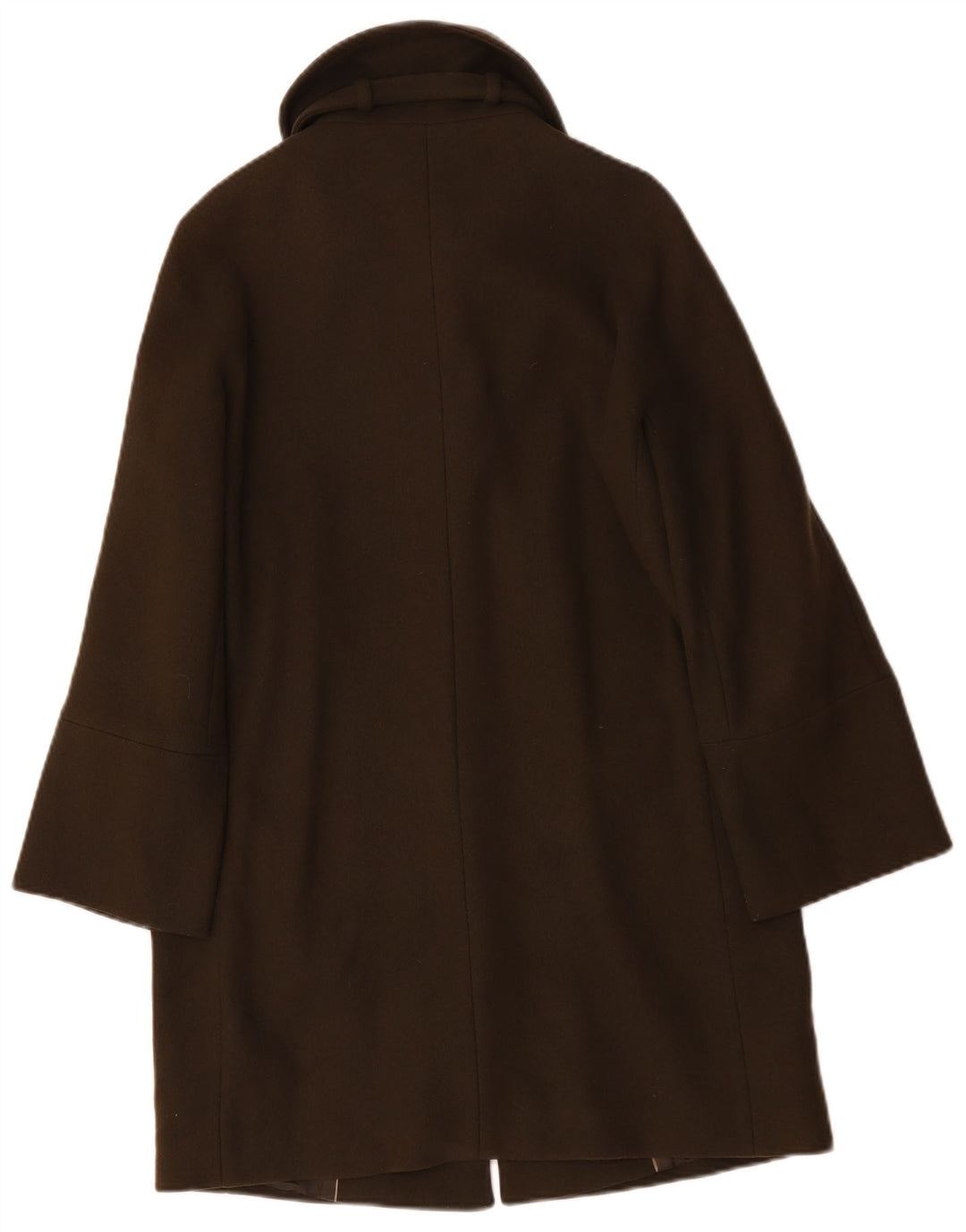 Massimo Dutti Womens Oversized Overcoat UK 10 Small Khaki Wool