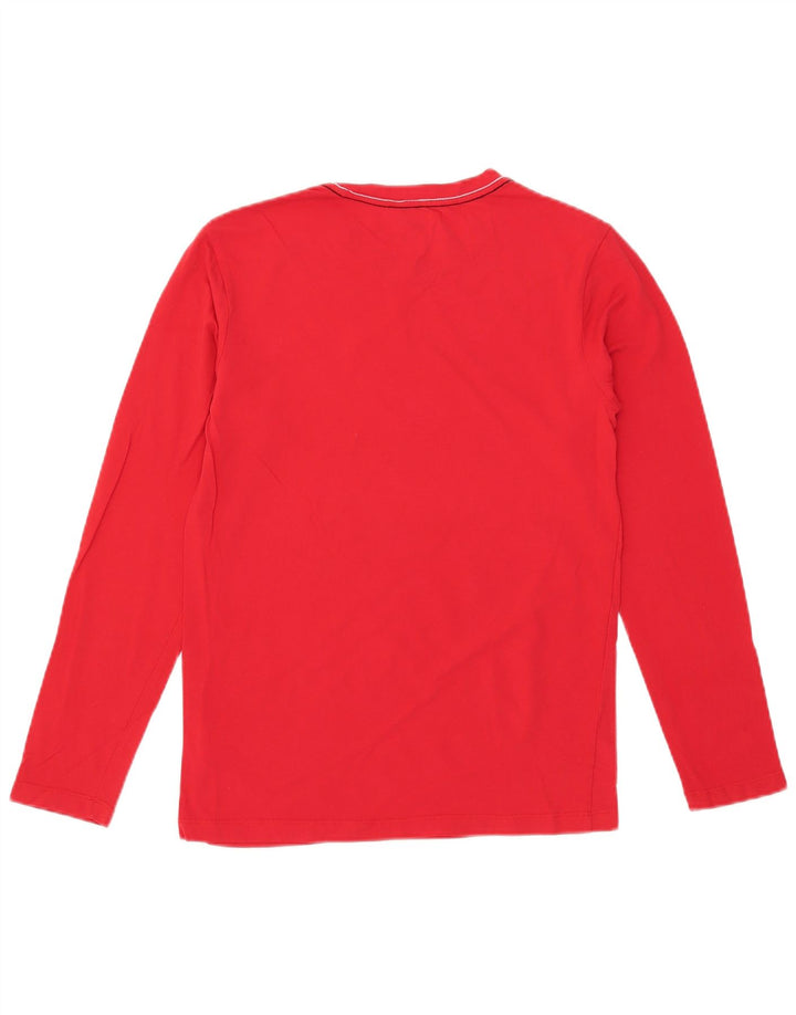 Guess Mens Graphic Top Long Sleeve Medium Red Cotton
