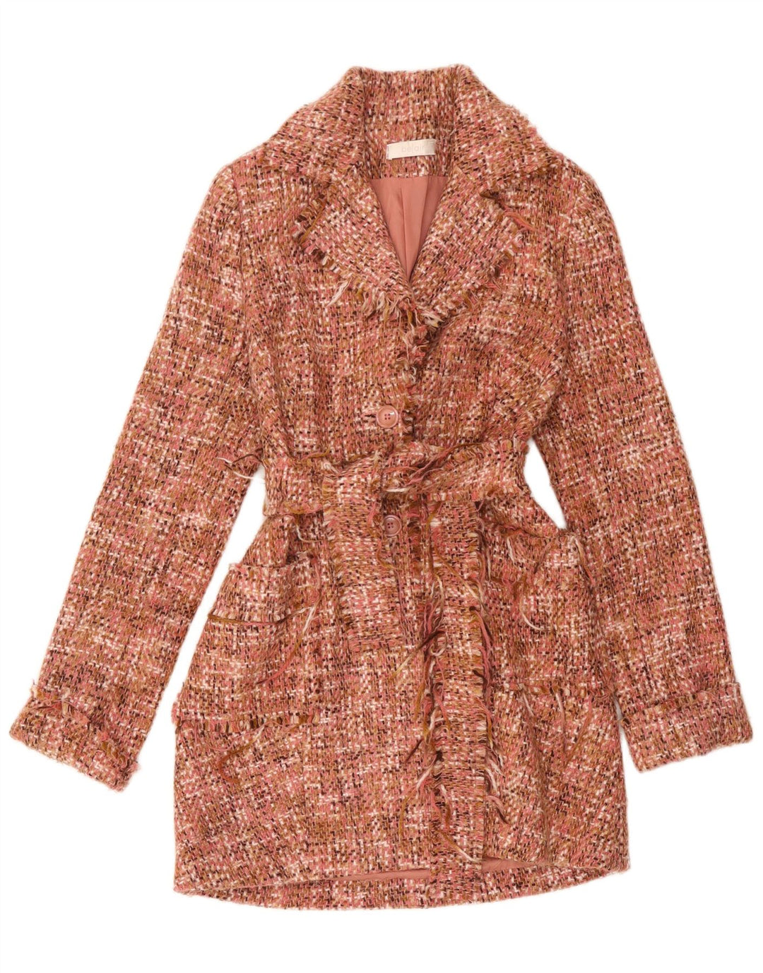 Vintage overfrakke til kvinder UK 8 Small Pink Flecked