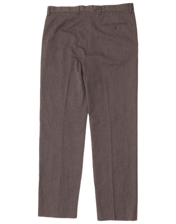 Pantaloni da abito vestibilità regolare Marks & Spencer da uomo W34 L33 poliestere grigio