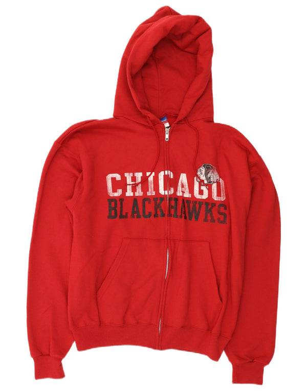 Champion Herren Chicago Blackhawks Grafik-Kapuzenpullover mit Reißverschluss, Mittelrot