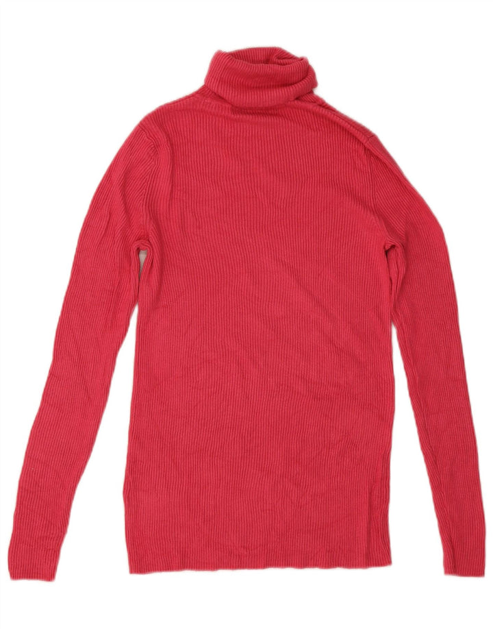 Marks & Spencer Womens Roll Neck Jumper Sweater UK 10 Small Pink Viscose