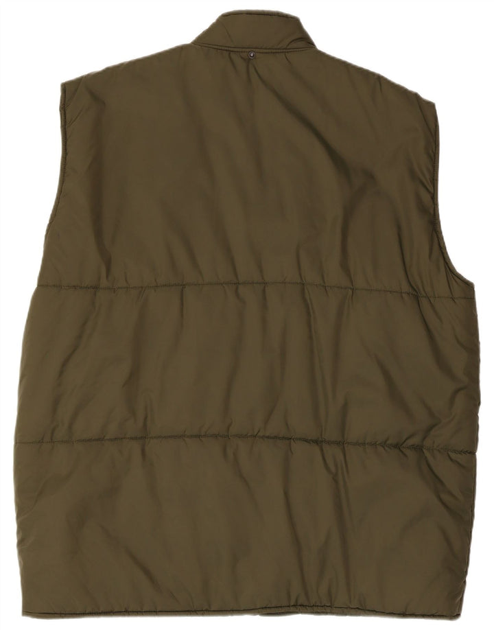 Vintage Mens Gilet UK 42 XL Khaki Polyamide