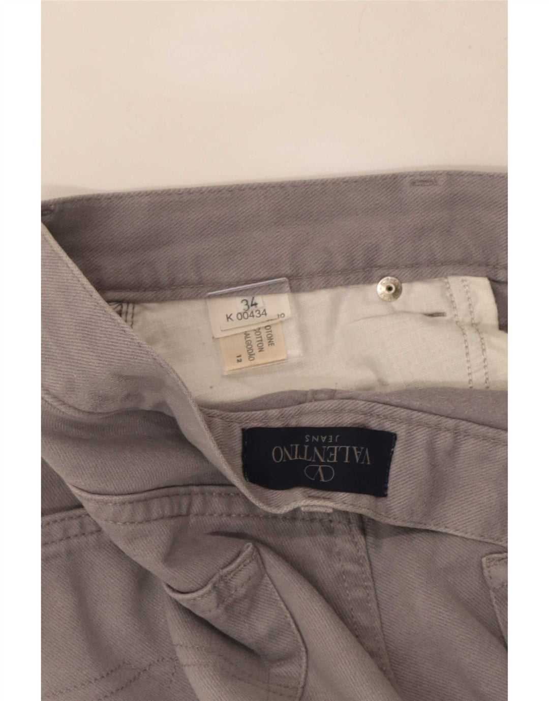 Valentino Mens Straight Jeans W34 L26 Grey Cotton