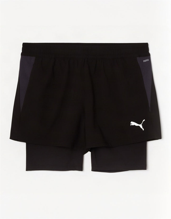 Puma Mens Sport Shorts Small Black Colourblock Polyester
