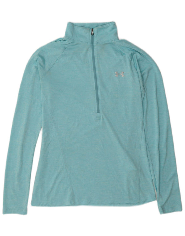Under Armour Womens Heat Gear Pullover Tracksuit Top UK 14 Medium Blue