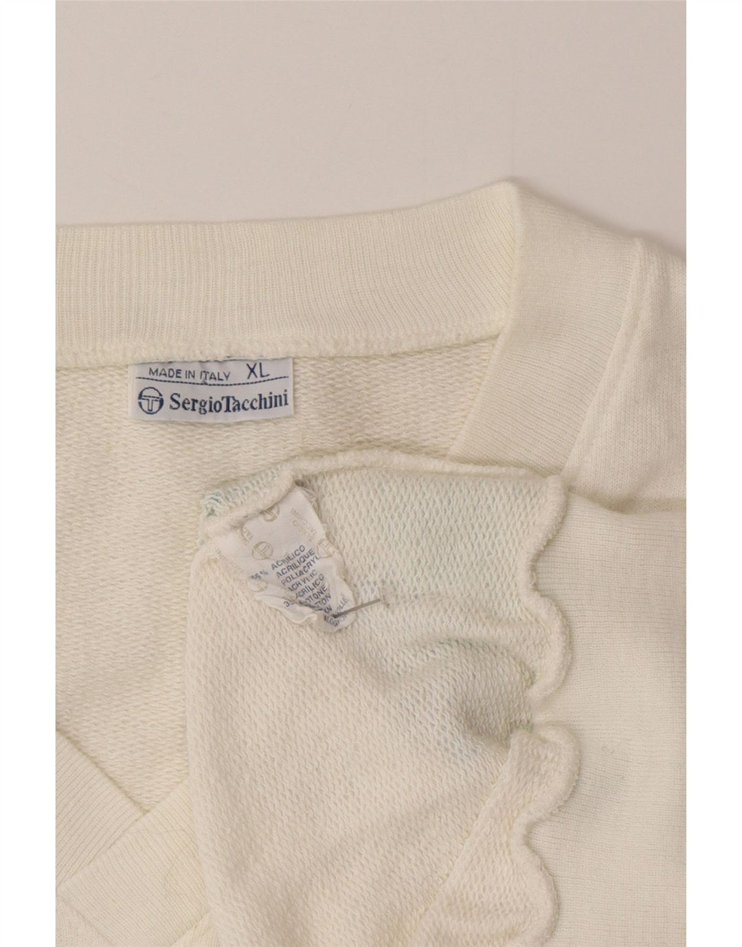 Sergio Tacchini Mens Vest Top XL White Colourblock Acrylic