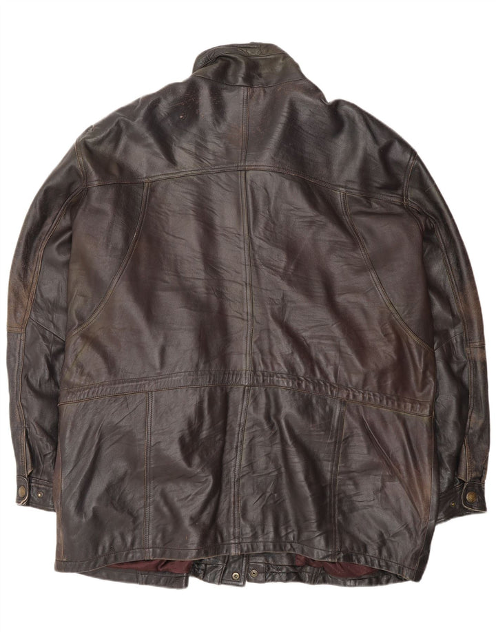 Vintage Mens Leather Jacket UK 44 2XL Black Leather