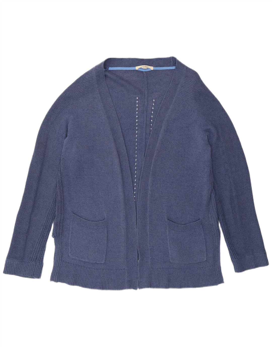 White Stuff Womens Open Cardigan Sweater UK 16 Large  Blue Cotton
