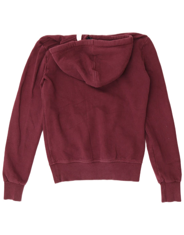 Felpa con cappuccio grafica da uomo Superdry Small in cotone bordeaux retrò