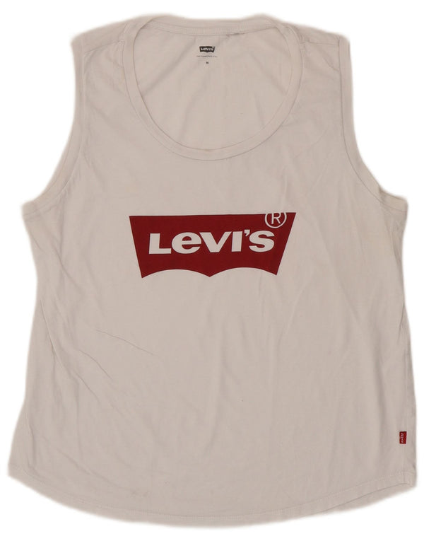 Levi's Women's Graphic Vest Top UK 12 Medium White