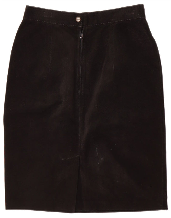 Vintage Womens Suede Skirt IT 40 Small W24  Black