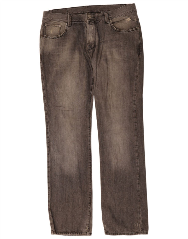 Zara Mens Straight Jeans EU 38 Small W38 L35 Grey Cotton