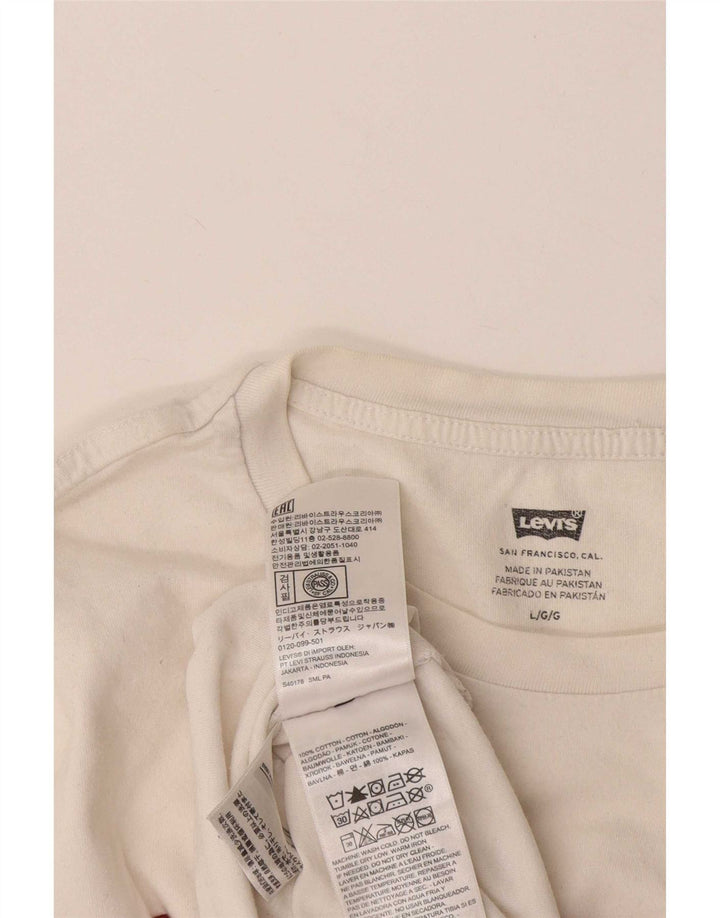 Levi's T-Shirt Graphique Homme Blanc Large Coton
