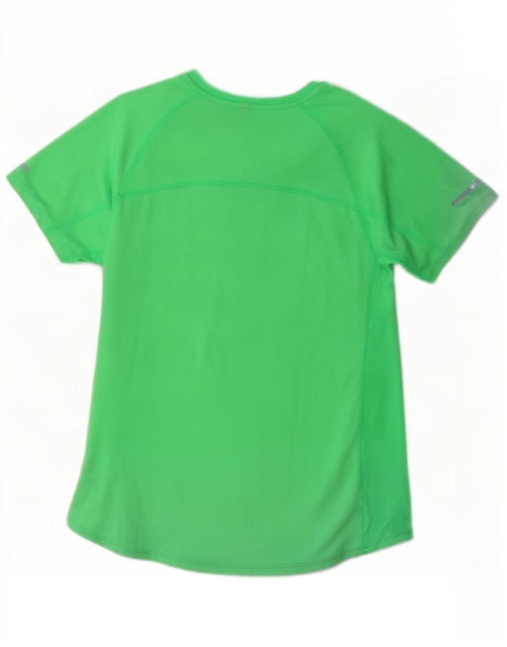 Nike Womens Dri Fit T-Shirt Top UK 12 Medium Green Polyester