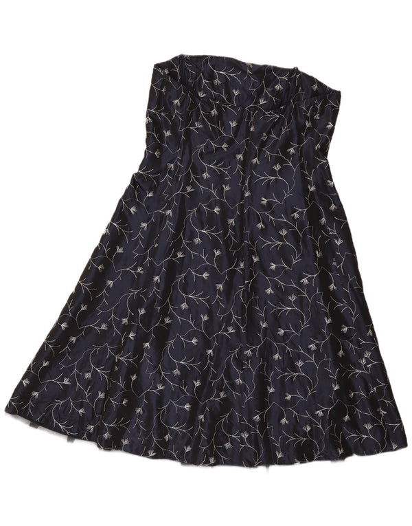 Gina Bacconi Rochie pentru femei fără bretele UK 14 Medium Bleumarin Floral