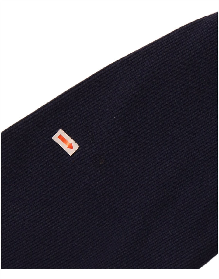 ADIDAS Mens Zip Neck Sweatshirt Jumper Large Navy Blue Polyester