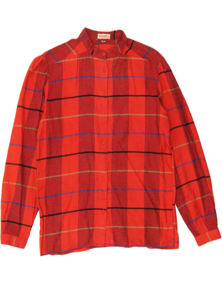 GIORDI'S Womens Shirt Blouse IT 42 Medium Red Check Cotton Vintage Giordi's and Second-Hand Giordi's from Messina Hembry 