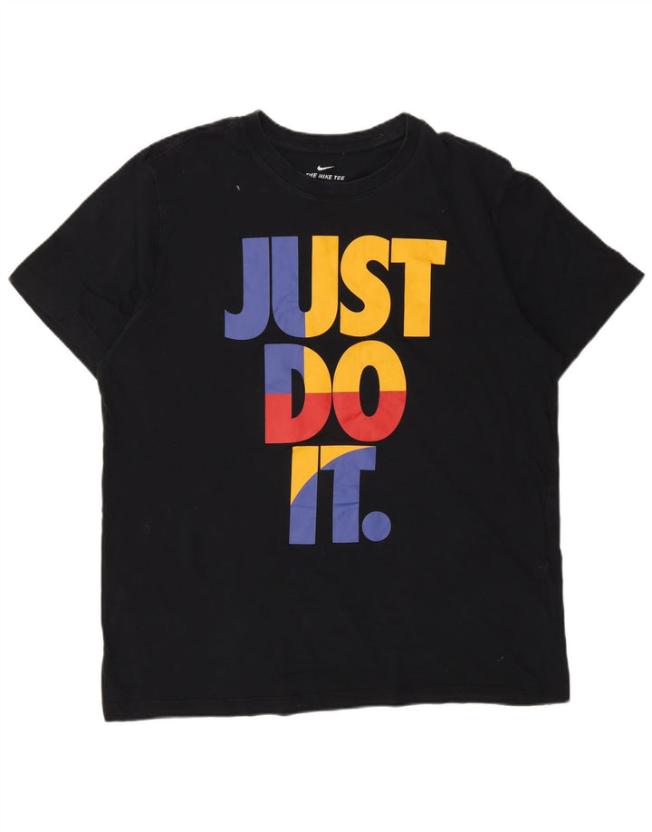 Nike Mens Graphic T-Shirt Top Large Black Cotton