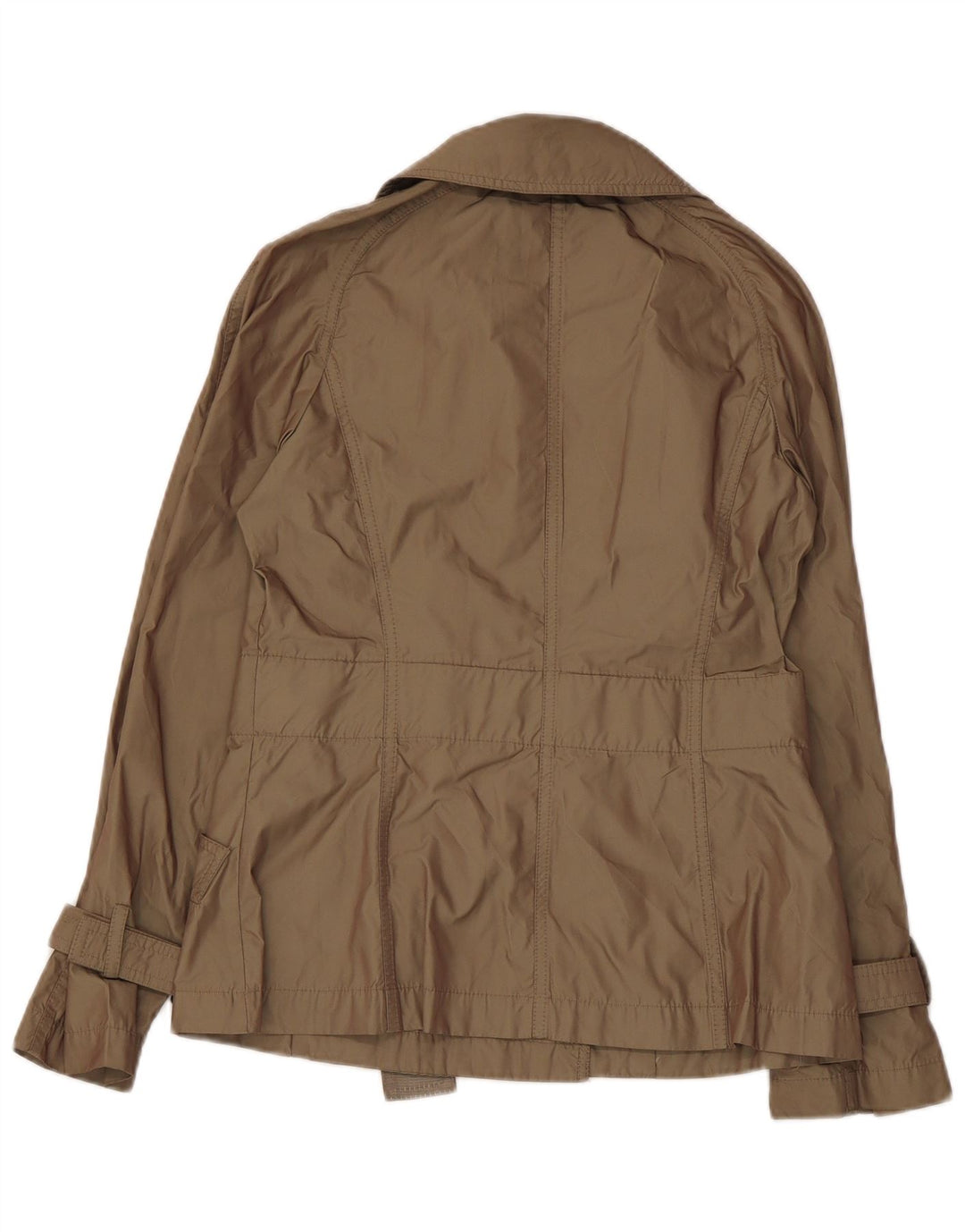 Zara Womens Short Trench Coat UK 10 Small Khaki Polyester