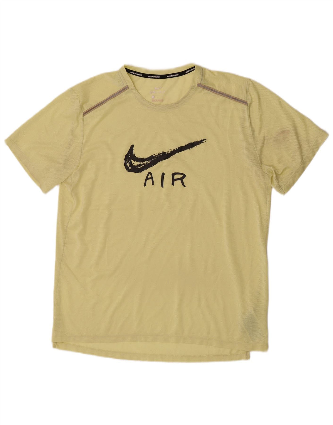 Nike Mens Dri Fit Graphic T-Shirt Top Large Yellow Polyester