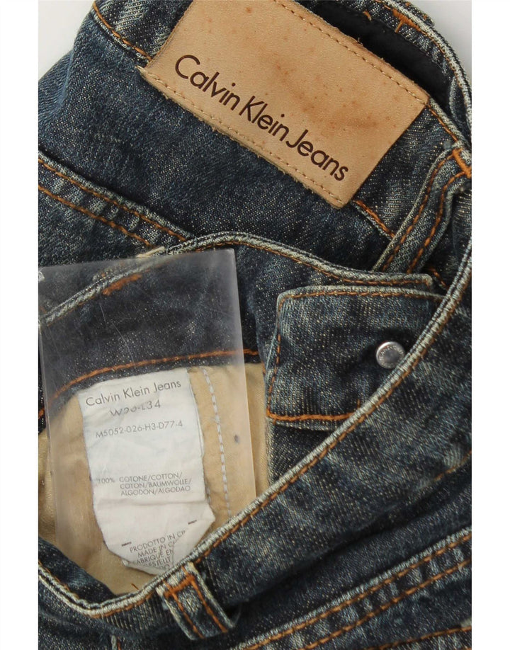 Calvin Klein Mens Straight Jeans W36 L28 Blue Cotton