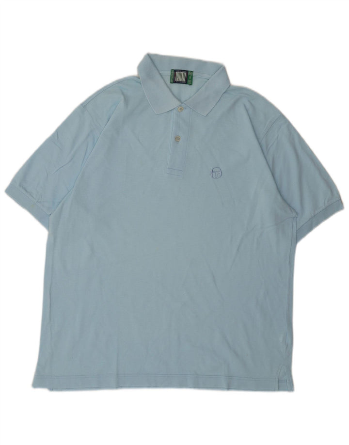 Sergio Tacchini Herren Poloshirt IT 50 Mittelblaue Baumwolle