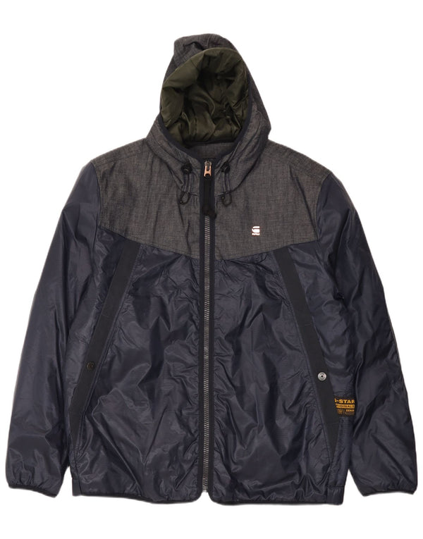 Giacca a vento con cappuccio da uomo G-Star UK 44 2XL Blu navy Colourblock