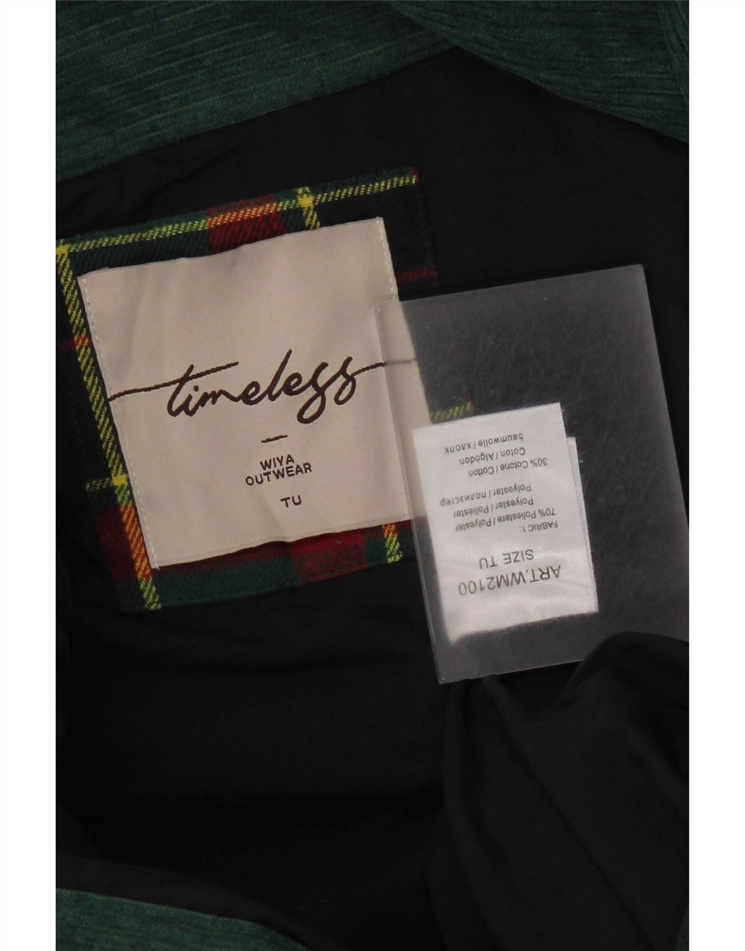 Tu Clothing Chaqueta acolchada para mujer Talla única Poliéster a cuadros verdes
