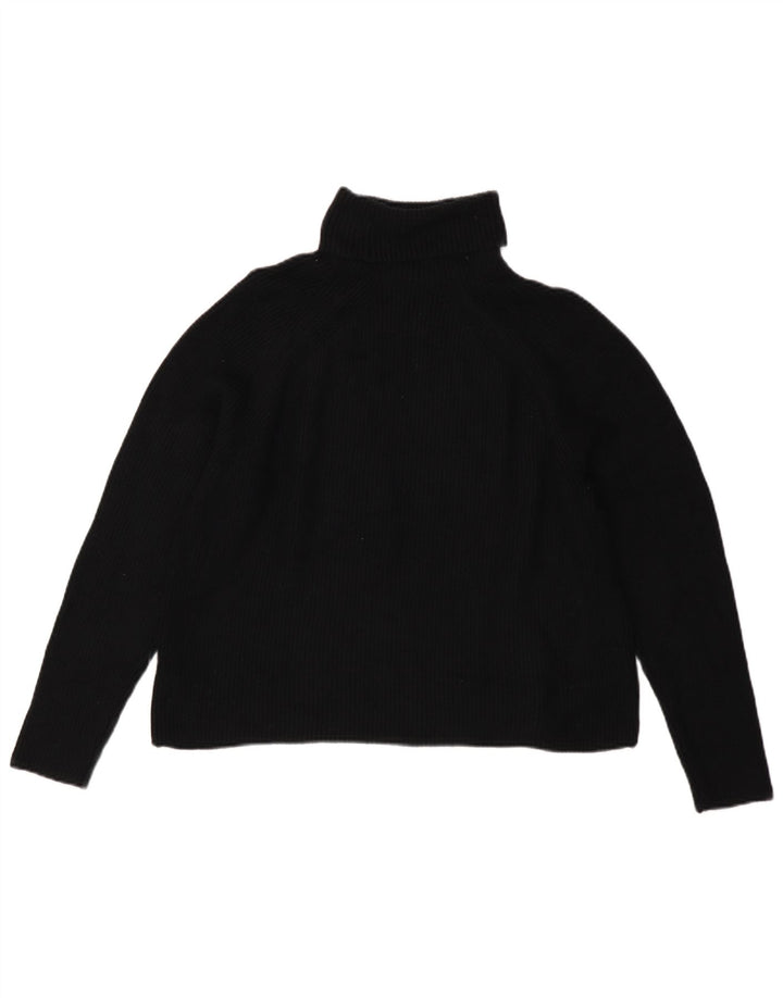 Marks & Spencer Dame Roll Neck Jumper Sweater UK 16 Large Black Viscose