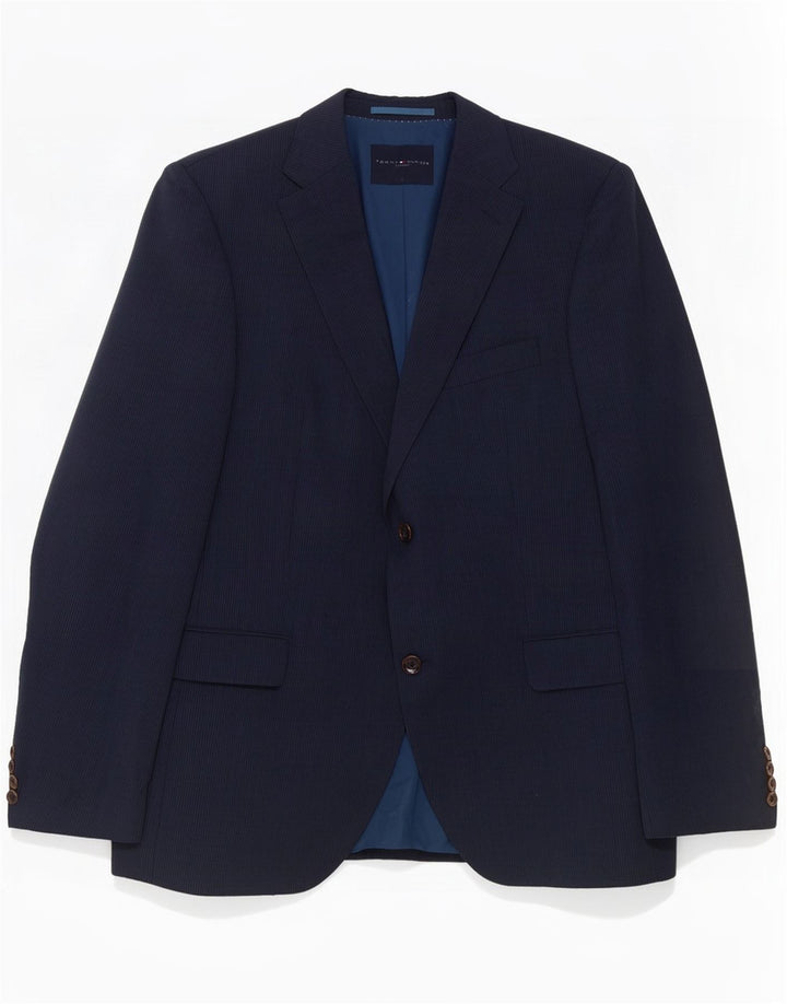 Tommy Hilfiger Herre 2-knaps blazerjakke UK 40 Large Navy Blue Pinstripe